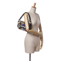Leather Orchid Print 3Baguette Shoulder Bag