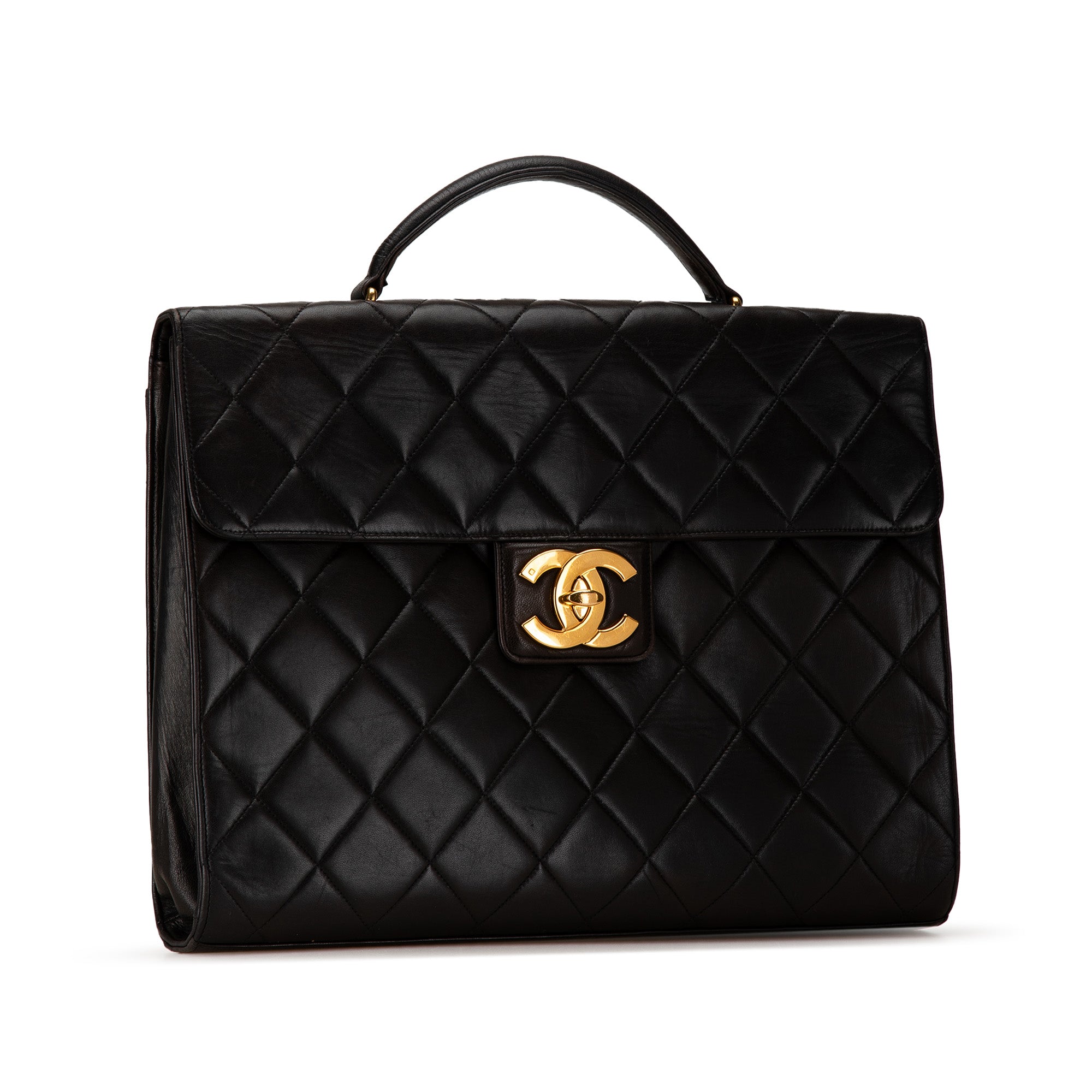 CC Quilted Lambskin Flap Briefcase