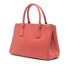 Small Saffiano Lux Galleria Double Zip Satchel