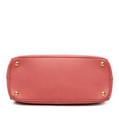 Small Saffiano Lux Galleria Double Zip Satchel