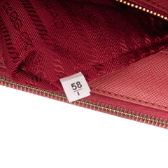 Small Saffiano Lux Galleria Double Zip Satchel