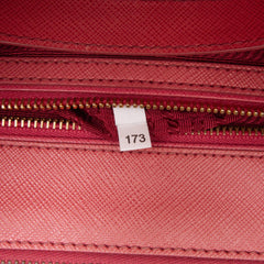 Small Saffiano Lux Galleria Double Zip Satchel