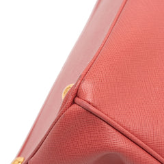 Small Saffiano Lux Galleria Double Zip Satchel