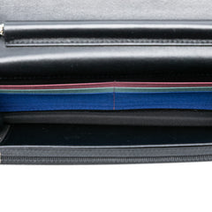 CC Quilted Lambskin Multicolor Border Full Flap Wallet on Chain