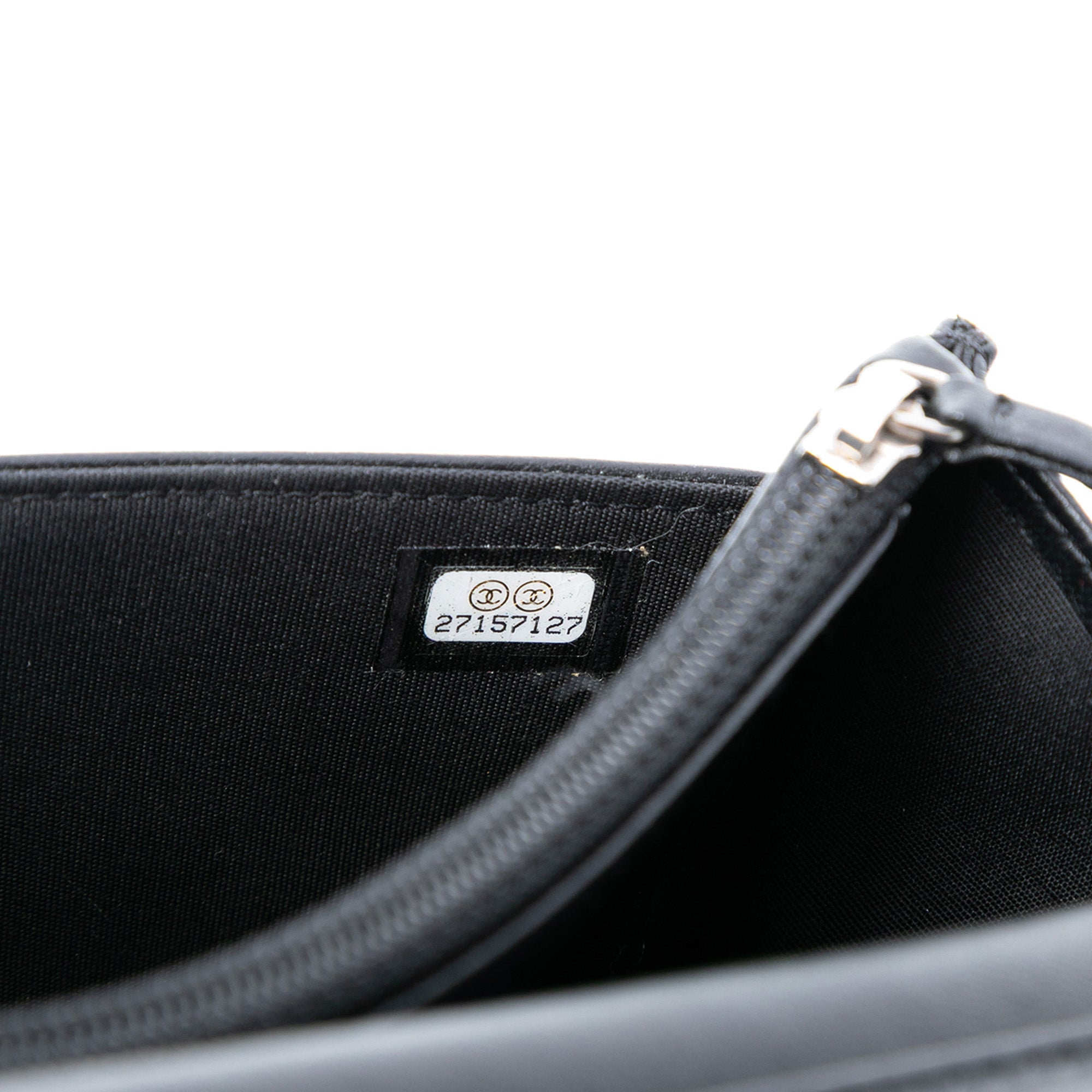 CC Quilted Lambskin Multicolor Border Full Flap Wallet on Chain