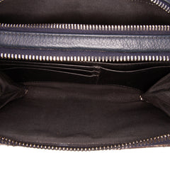 Oblique Canvas Zipped Pouch with Strap