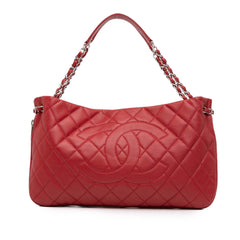 Quilted Caviar Expandable Zip Tote
