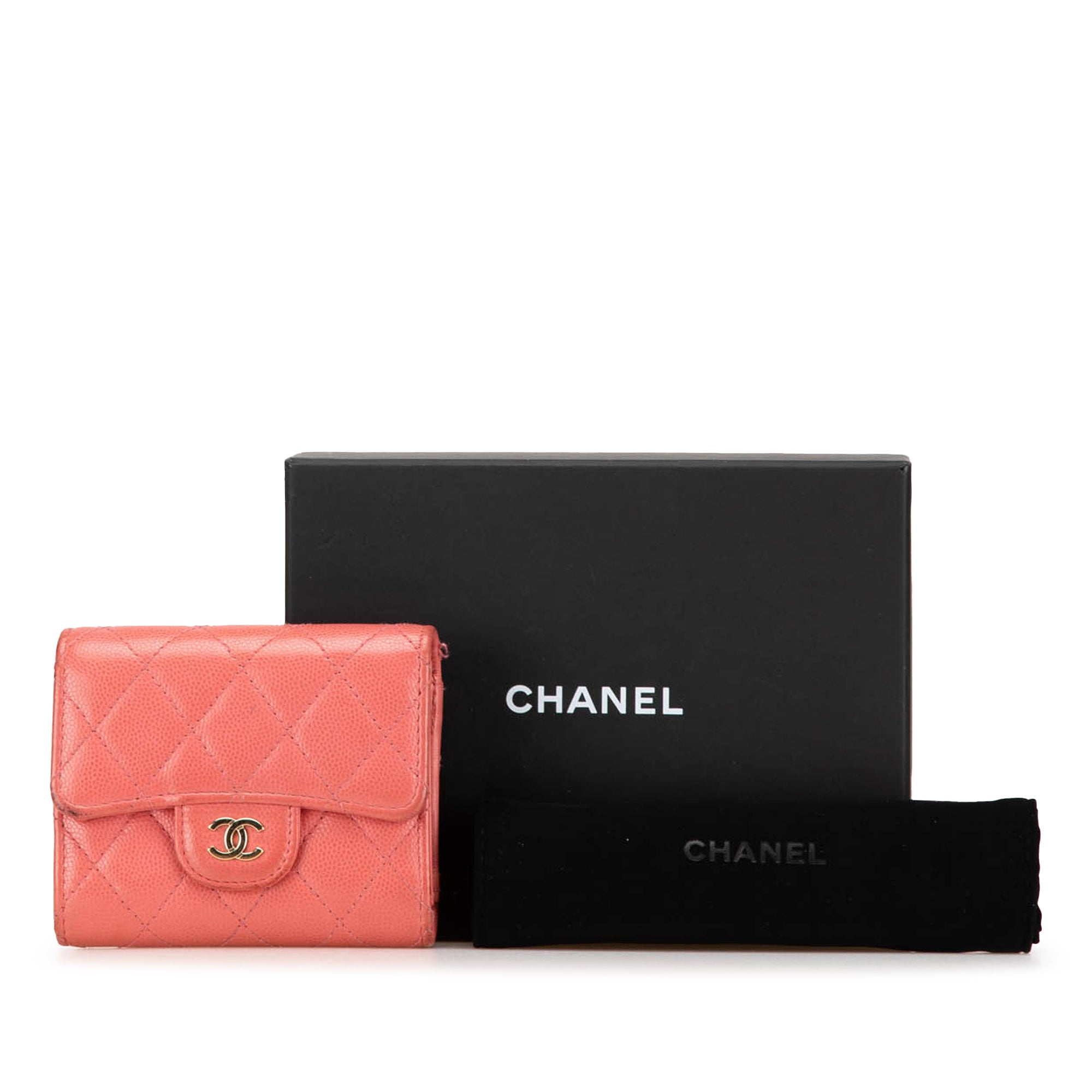 CC Quilted Caviar Trifold Wallet