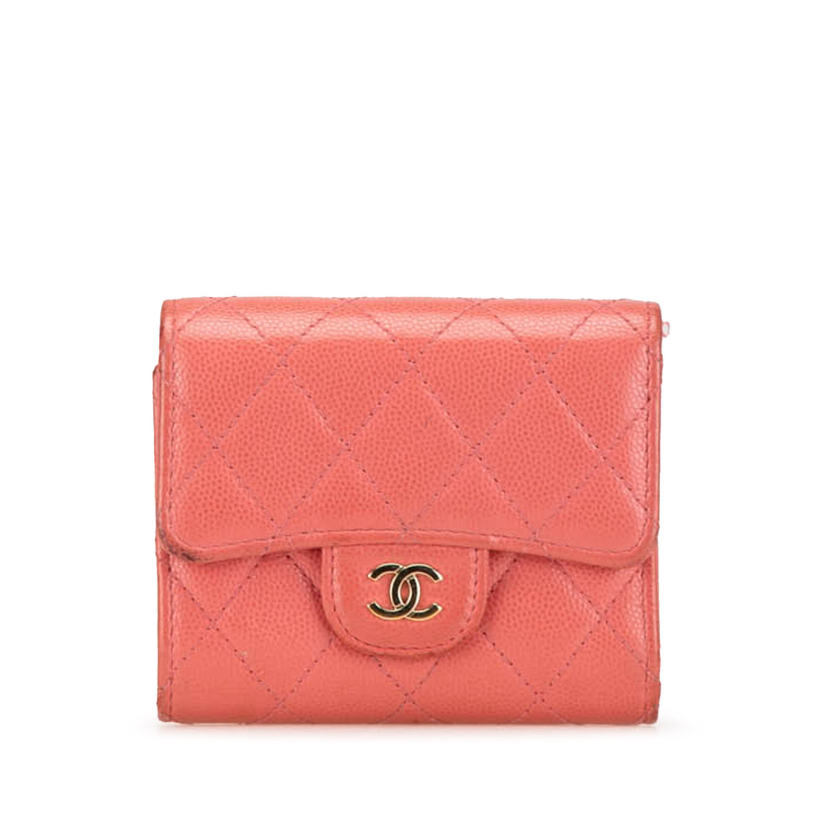 CC Quilted Caviar Trifold Wallet