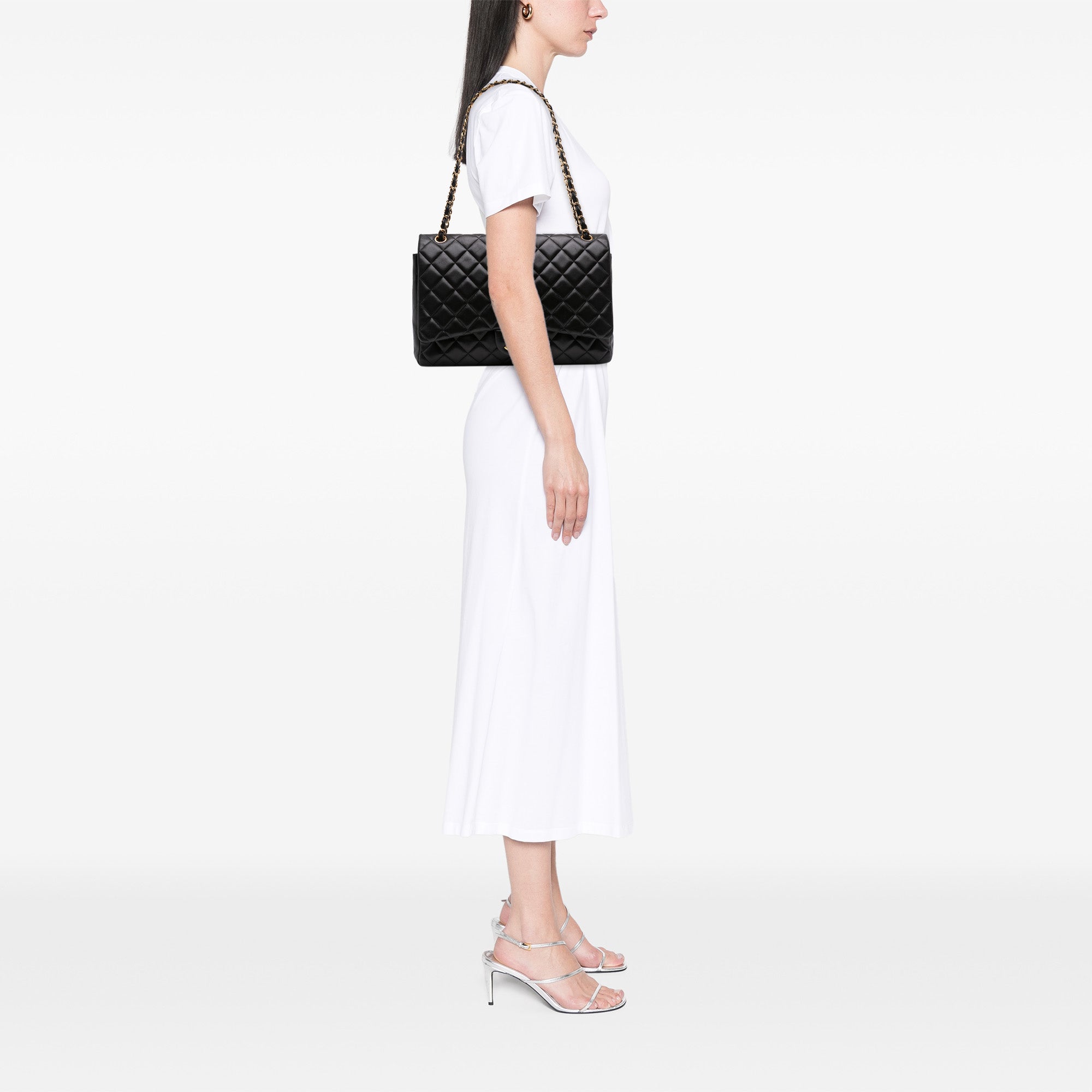 Maxi Classic Lambskin Double Flap