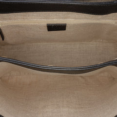 Medium Dollar Calf Interlocking G Satchel
