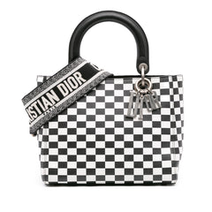 Medium Calfskin Checkered Lady Dior