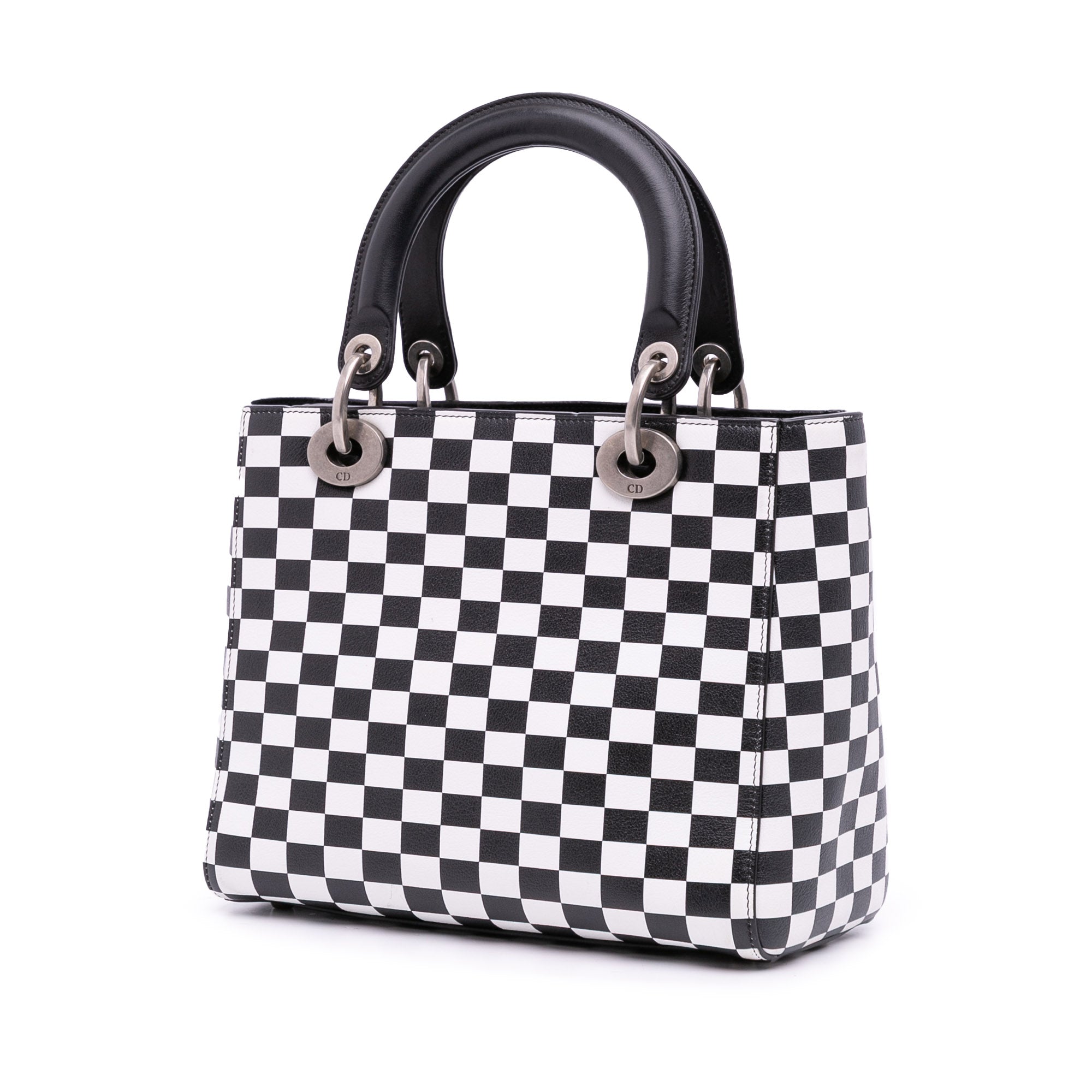 Medium Calfskin Checkered Lady Dior