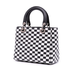 Medium Calfskin Checkered Lady Dior
