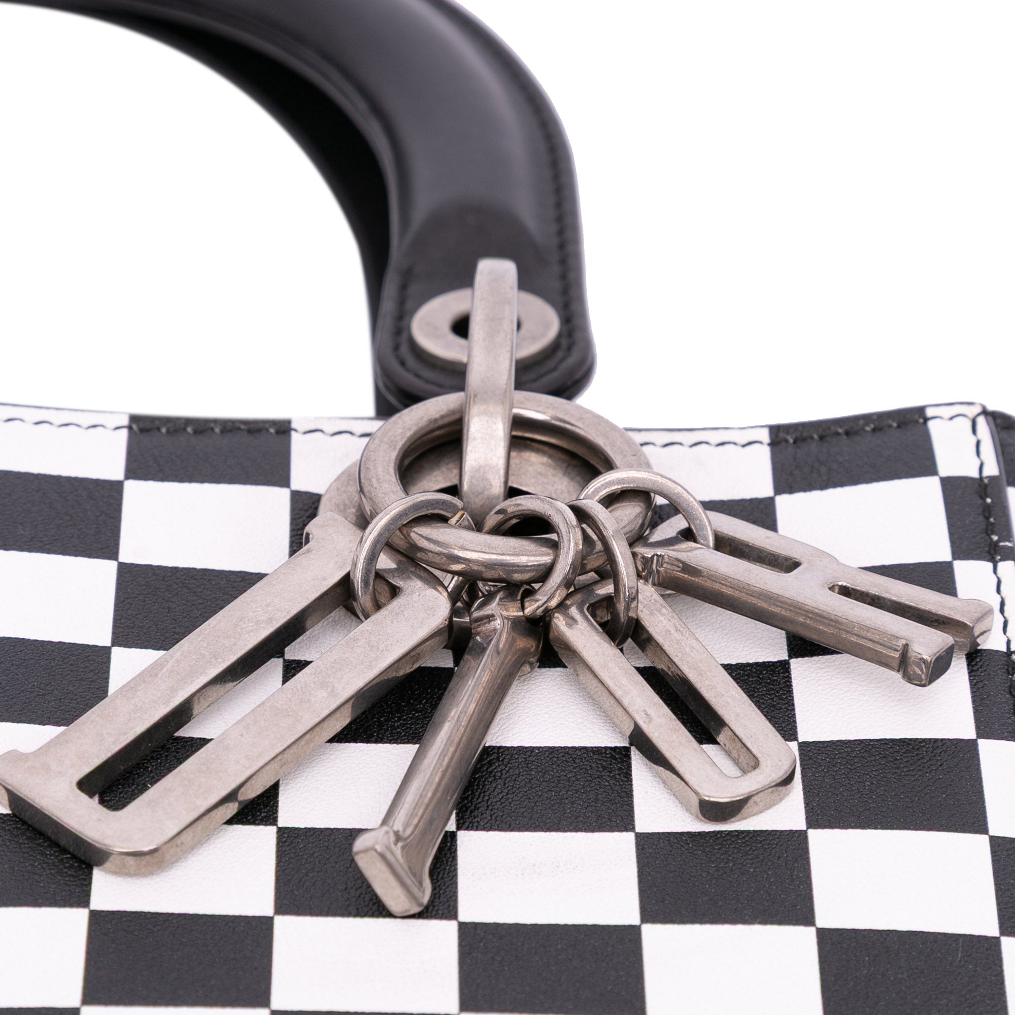 Medium Calfskin Checkered Lady Dior