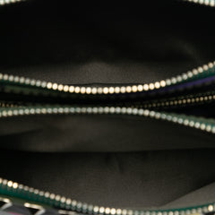 Nylon Rockstud Camouflage Double Zip Clutch