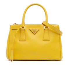 Small Saffiano Lux Galleria Double Zip Satchel