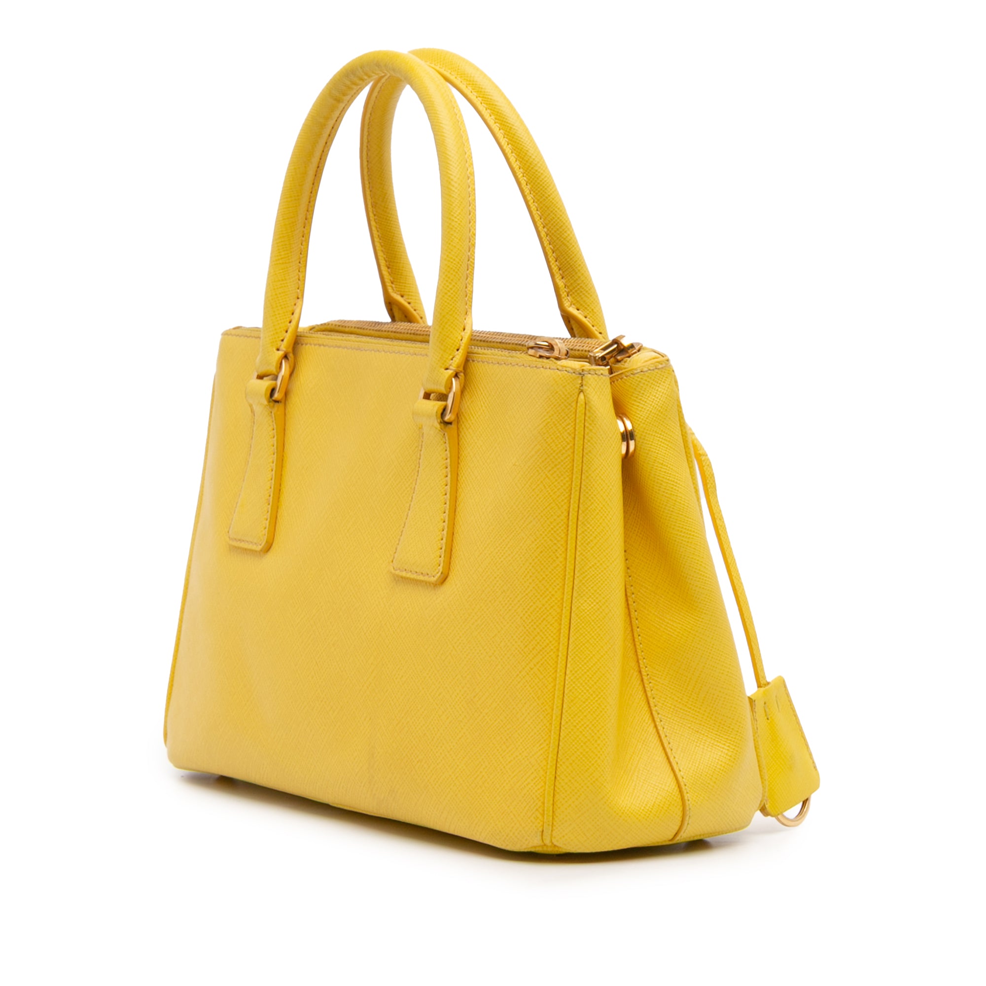Small Saffiano Lux Galleria Double Zip Satchel