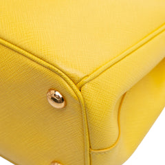 Small Saffiano Lux Galleria Double Zip Satchel