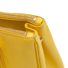 Small Saffiano Lux Galleria Double Zip Satchel