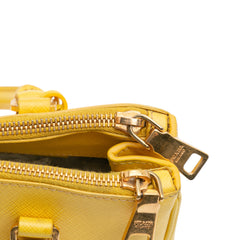 Small Saffiano Lux Galleria Double Zip Satchel