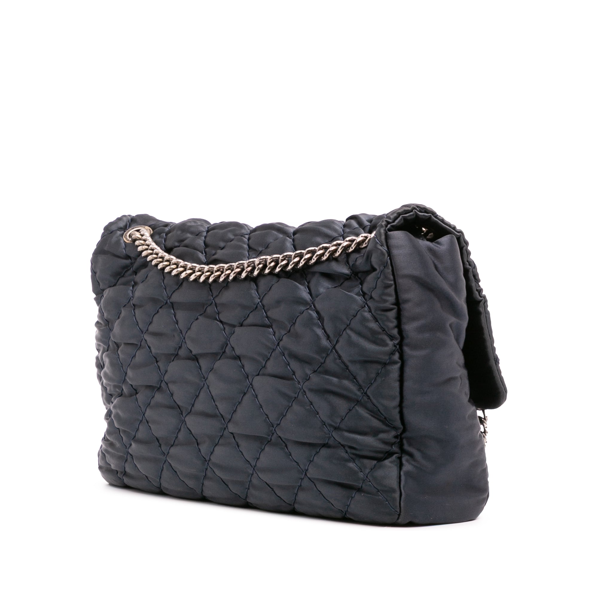 Extra Large CC Quilted Satin Single Flap