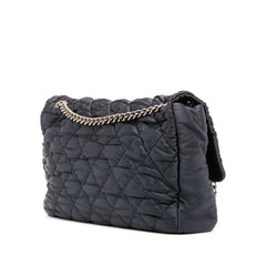 Extra Large CC Quilted Satin Single Flap