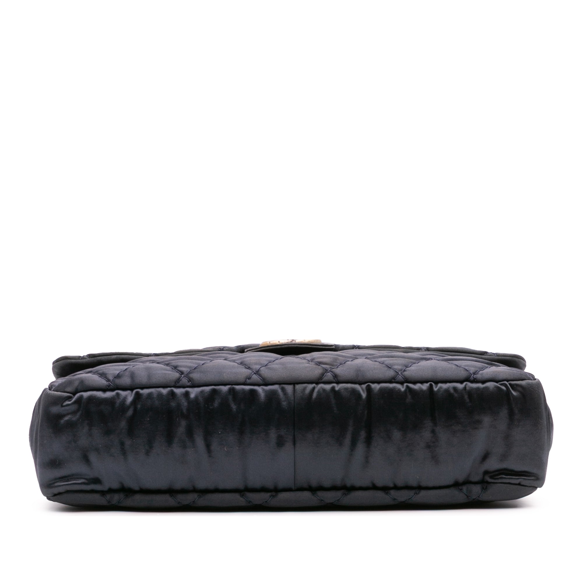 Extra Large CC Quilted Satin Single Flap