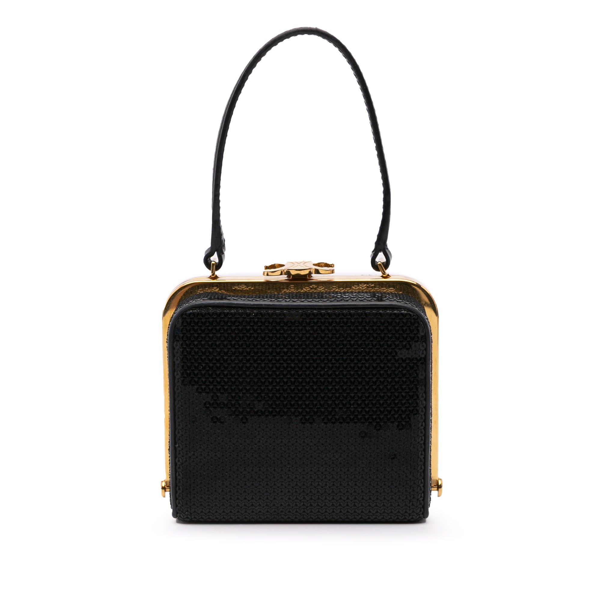 Leather Sequin Triomphe Minaudiere