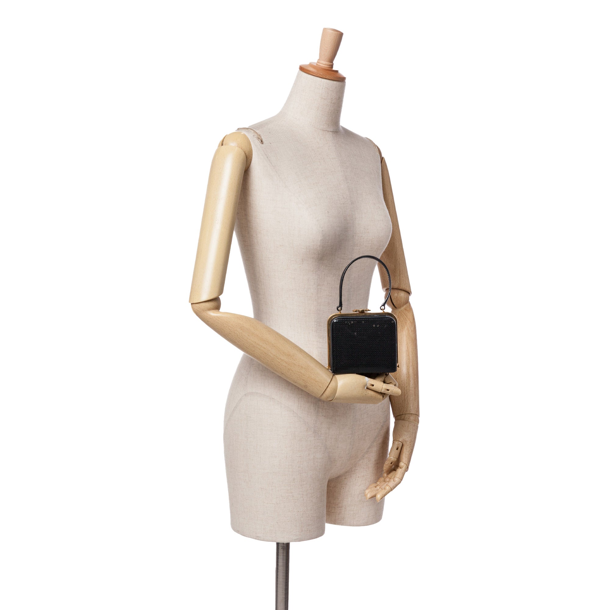 Leather Sequin Triomphe Minaudiere