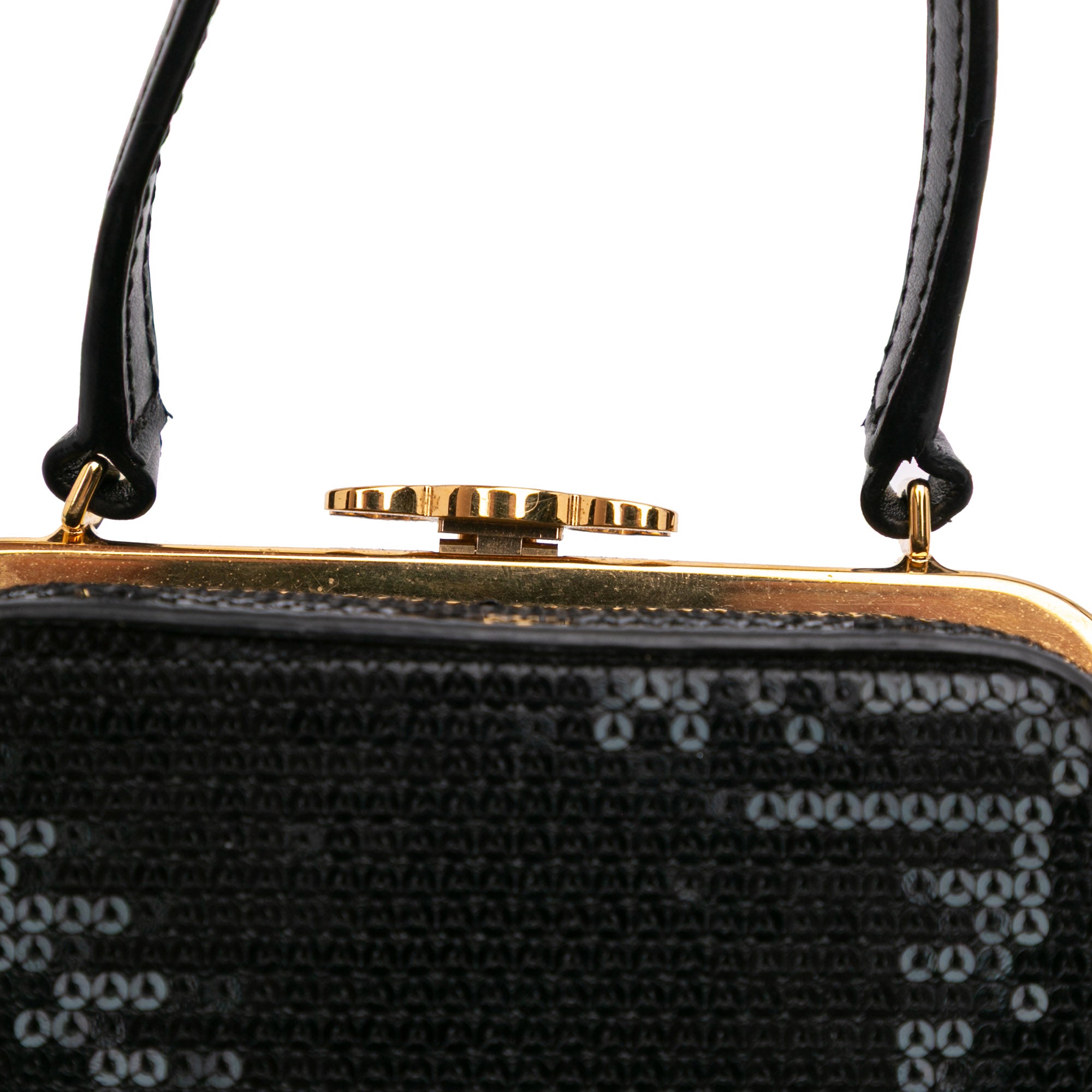 Leather Sequin Triomphe Minaudiere