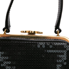 Leather Sequin Triomphe Minaudiere