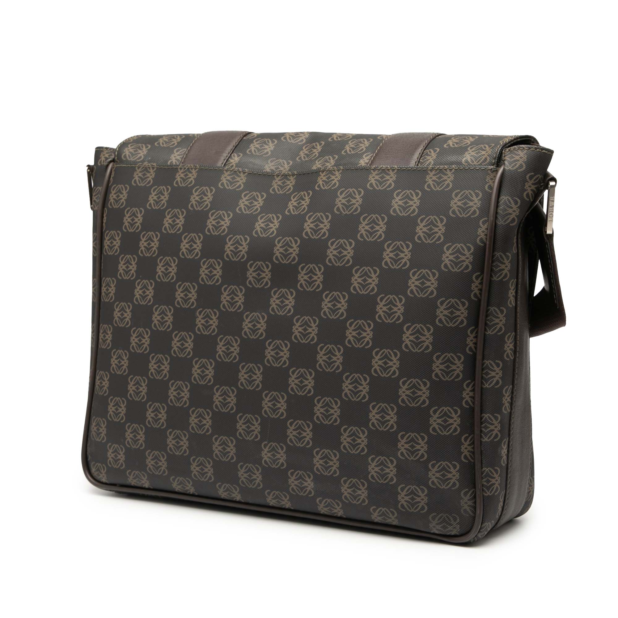 Anagram Coated Canvas Flap Crossbody