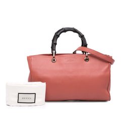 Medium Calfskin Bamboo Shopper Satchel