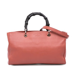 Medium Calfskin Bamboo Shopper Satchel