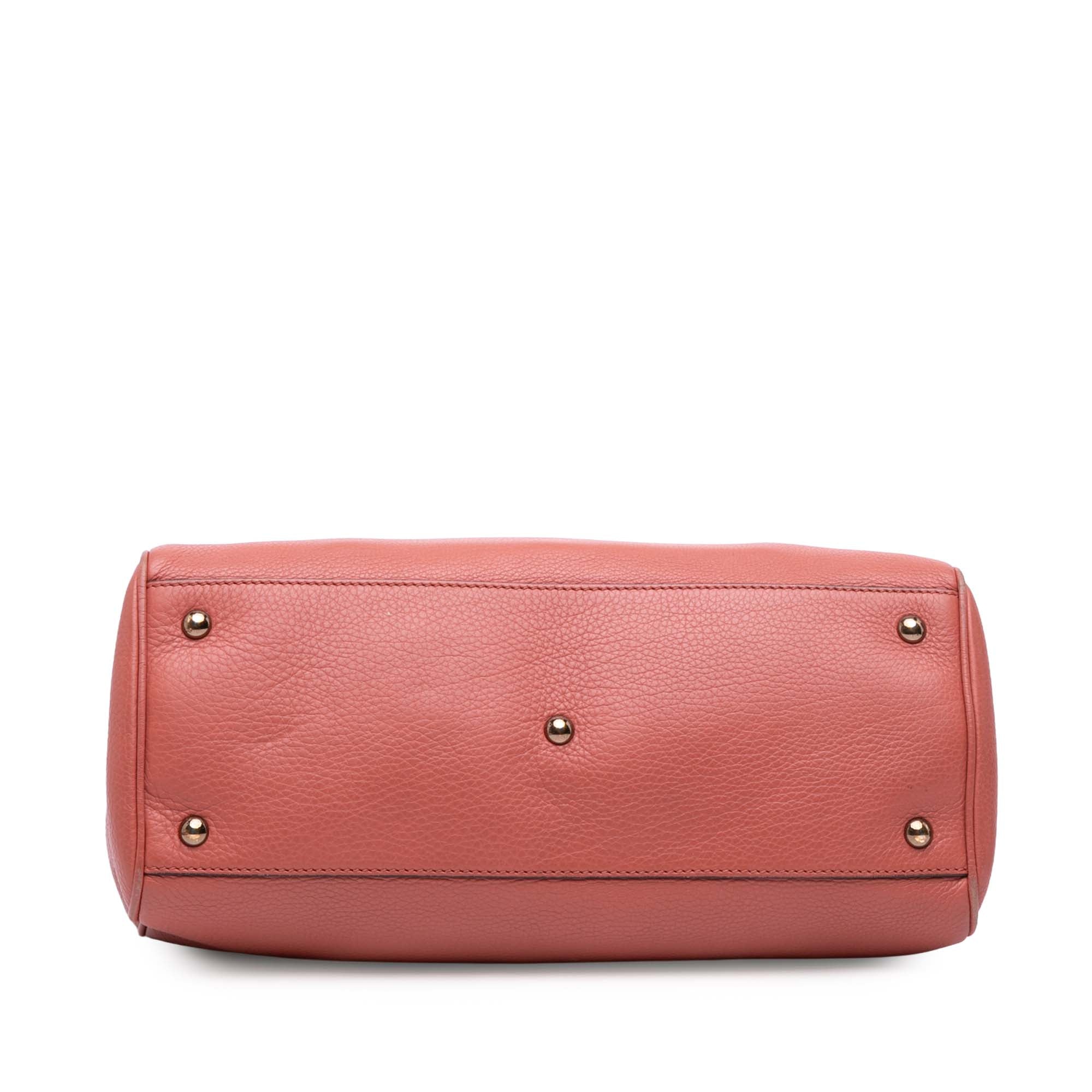 Medium Calfskin Bamboo Shopper Satchel