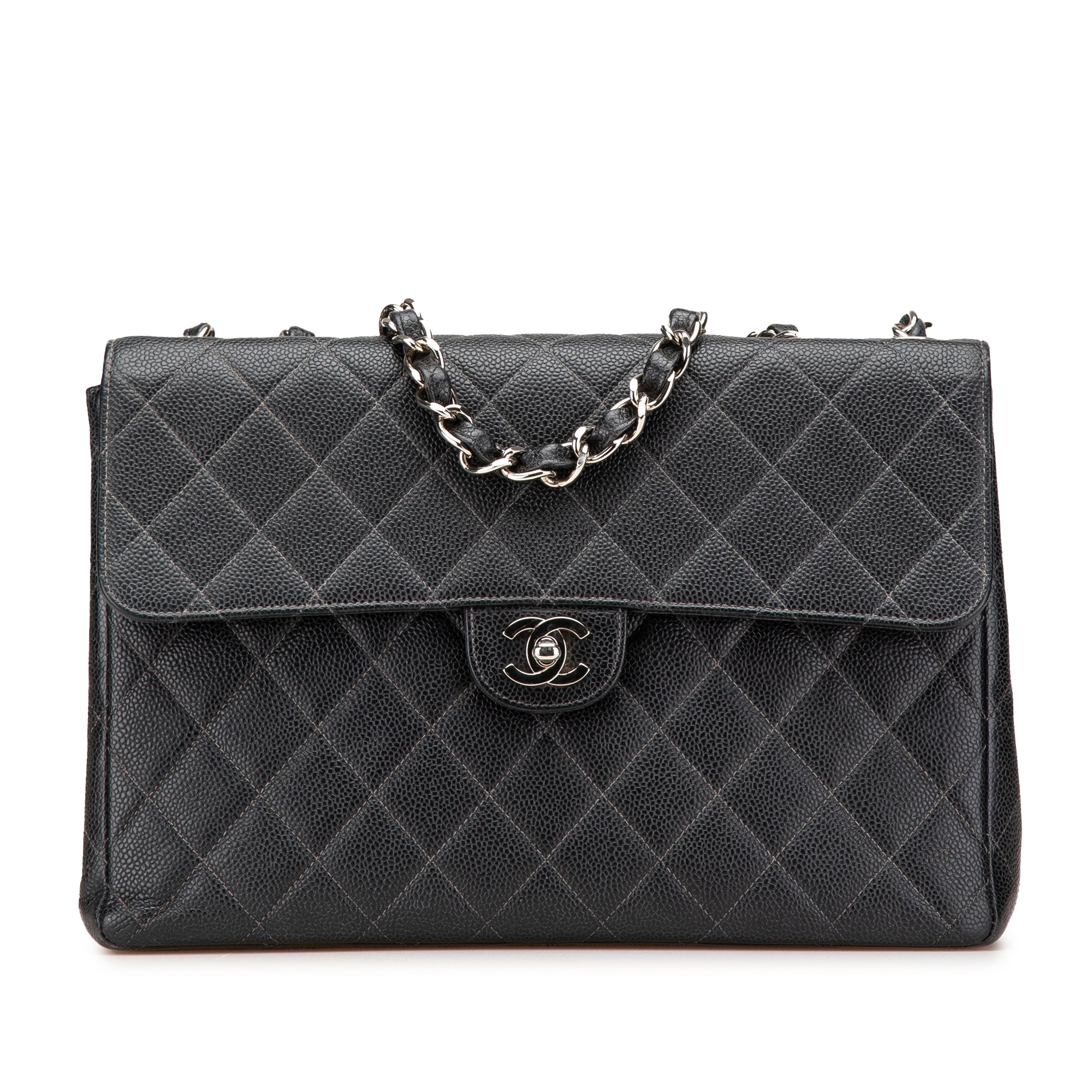 Jumbo Quilted Caviar Single Flap