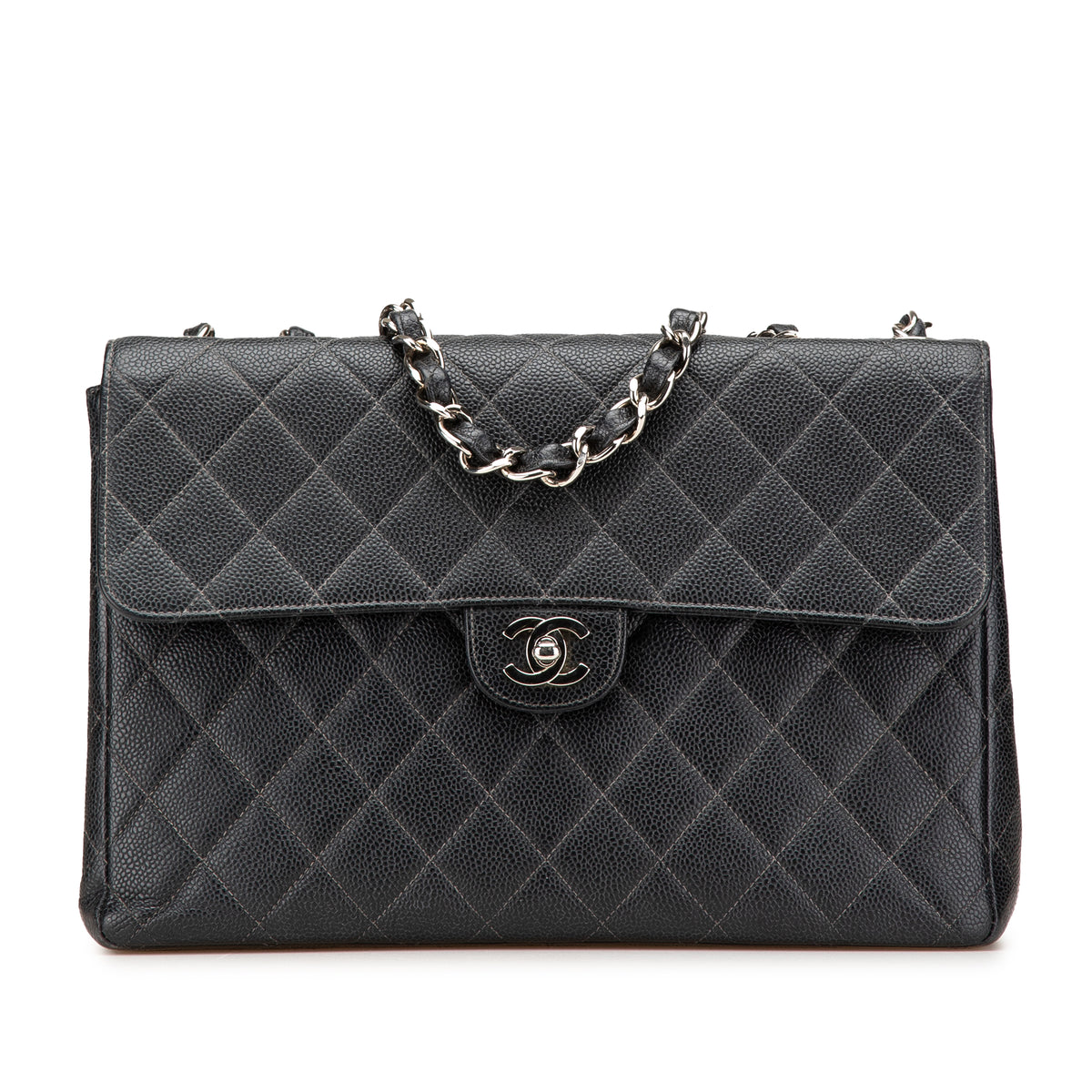 Jumbo Quilted Caviar Single Flap