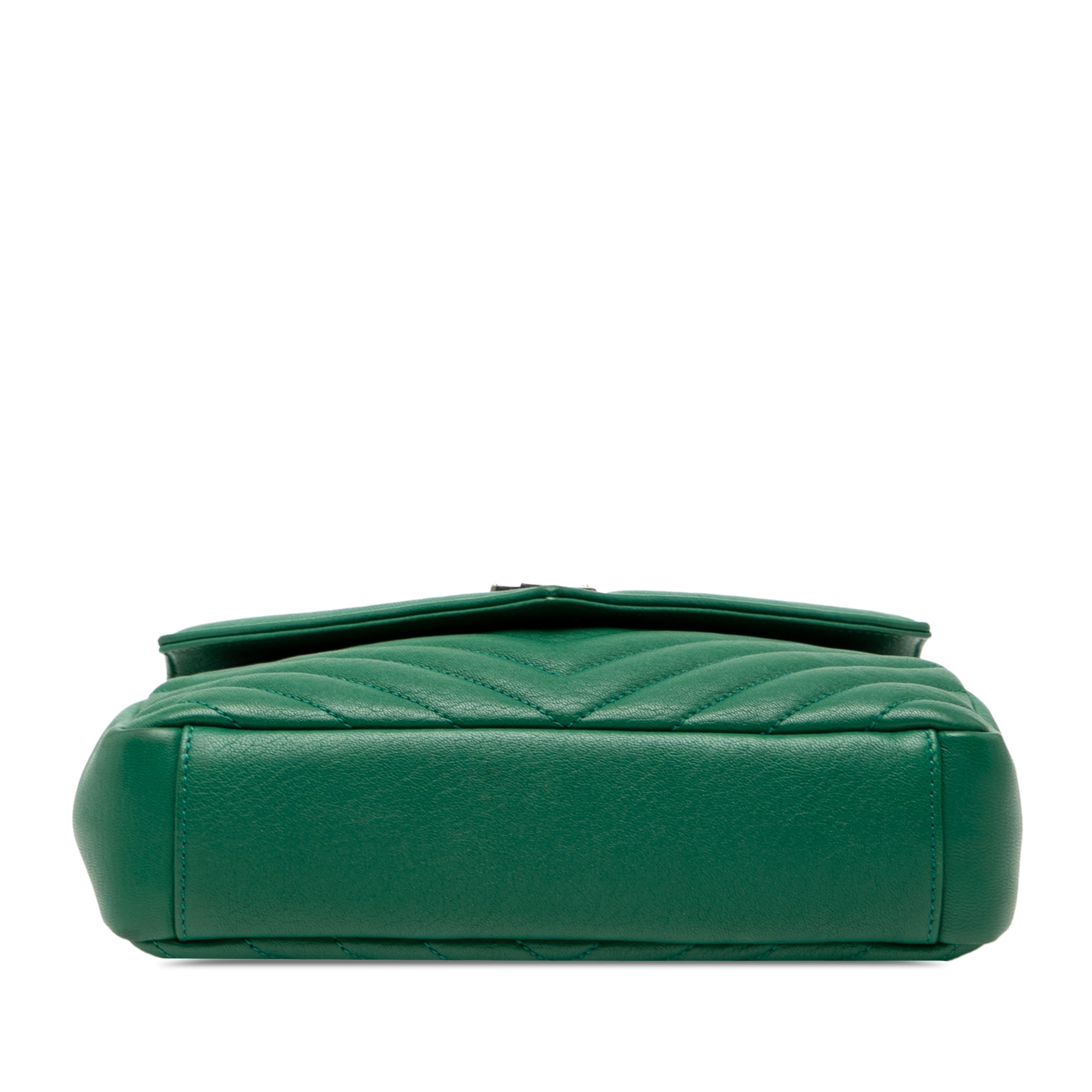 Medium Quilted Chevron Sheepskin College Satchel