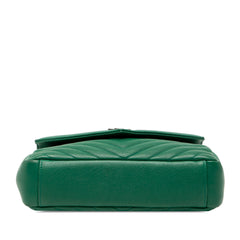 Medium Quilted Chevron Sheepskin College Satchel