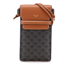 Triomphe Coated Canvas Phone Pouch Flap Crossbody