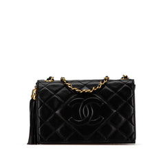 CC Quilted Lambskin Diamond Tassel Flap