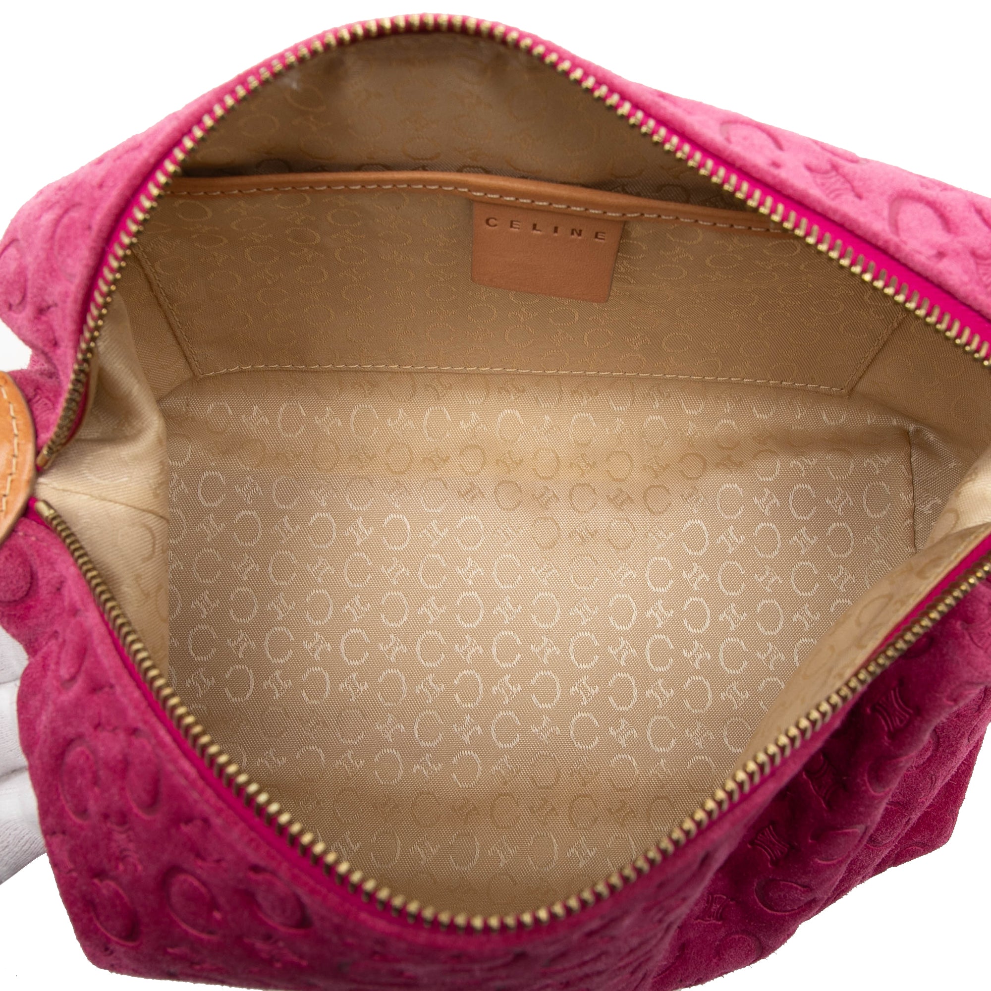 C Macadam Suede Shoulder Bag