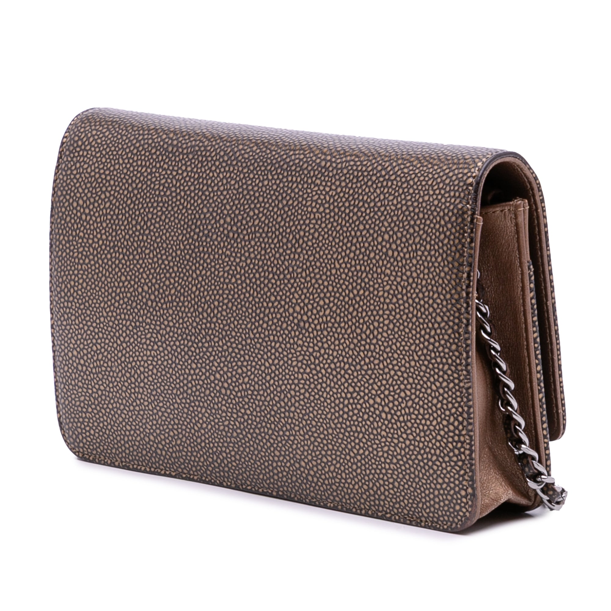 CC Metallic Caviar Wallet On Chain