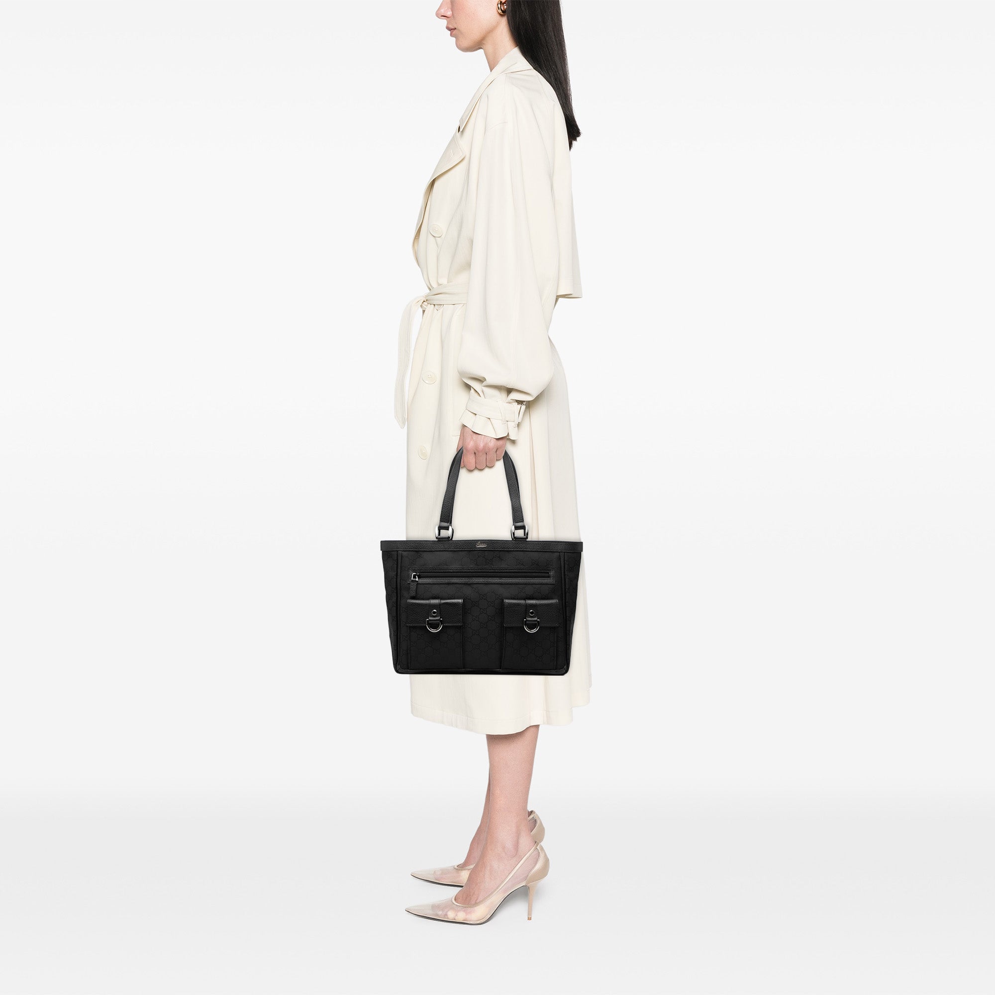 GG Nylon Abbey D Ring Pocket Tote