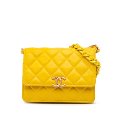 Quilted Lambskin Candy Chain Clutch with Chain