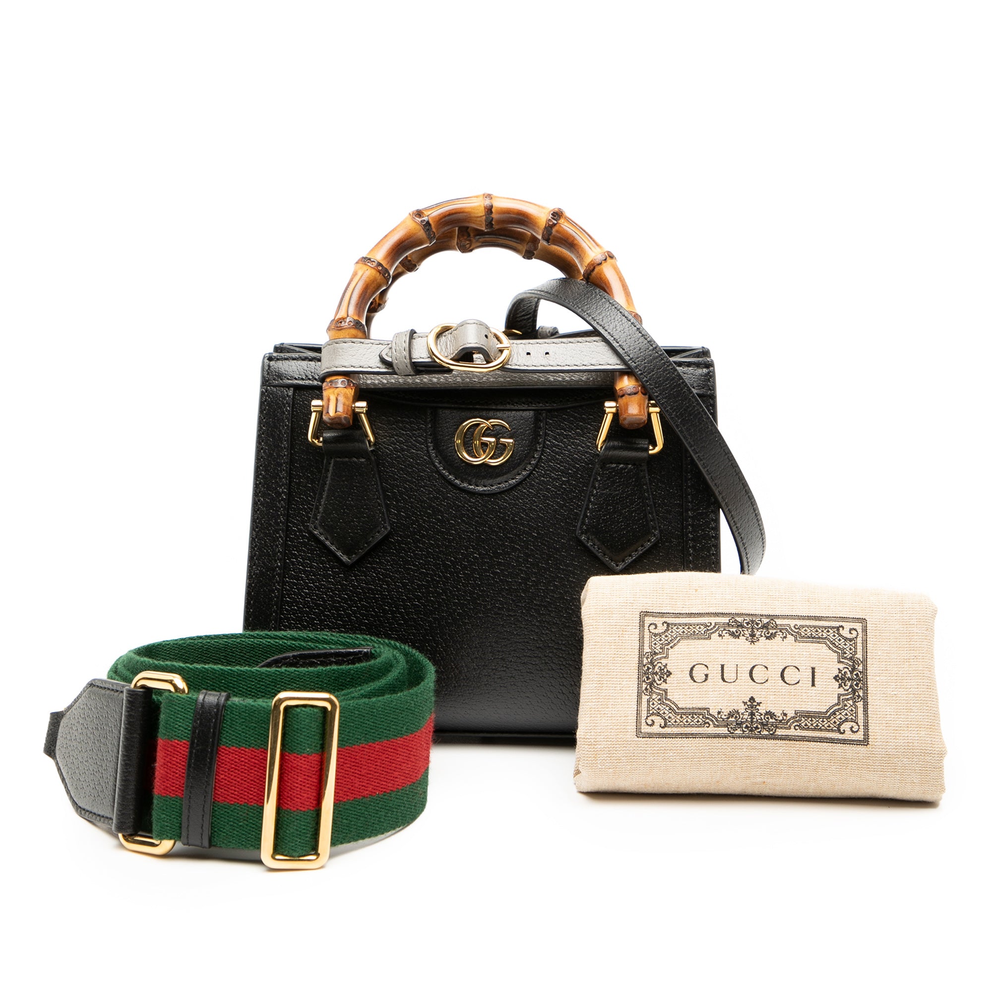 Small Calfskin Bamboo Diana Satchel