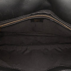 Large Zucca Embossed Leather Baguette Satchel