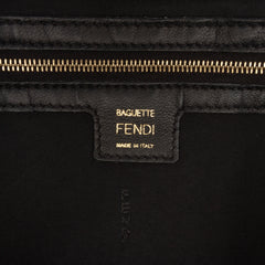 Large Zucca Embossed Leather Baguette Satchel