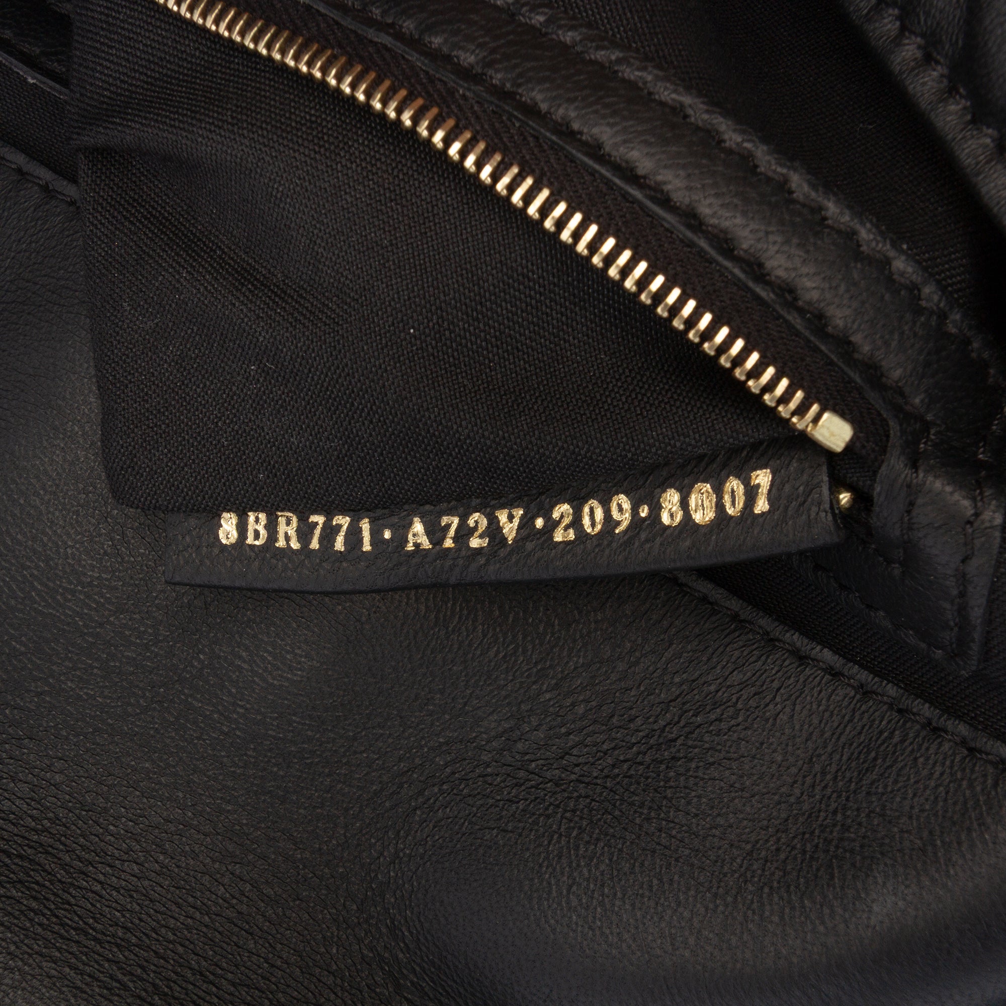 Large Zucca Embossed Leather Baguette Satchel
